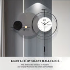 Modern wall clock with minimalistic design on a gray background
