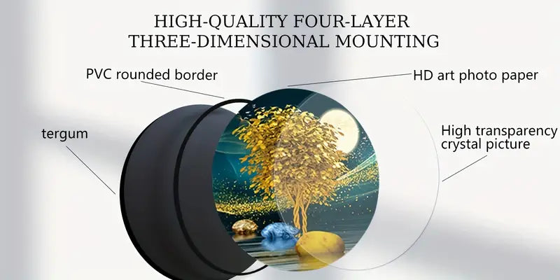 Elk Fortune Tree Triptych Wall Art – 3-Piece HD 3D Prints with Resin Black Frame, Waterproof Decor for Living Room & Bedroom