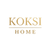 Gold 'KOKSI HOME' logo on a black background