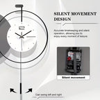 Clock with silent movement design on a white background