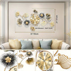 Large Metal Wall Clock – Silent Battery-Powered Clock with 2 Sets of Hands for Living Room & Bedroom