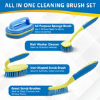 KOKSI 4-Piece All-Purpose Scrub Brush Set
