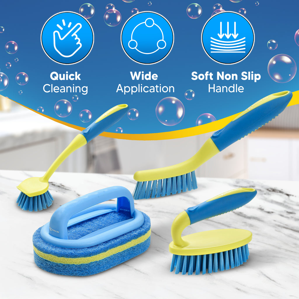 KOKSI 4-Piece All-Purpose Scrub Brush Set