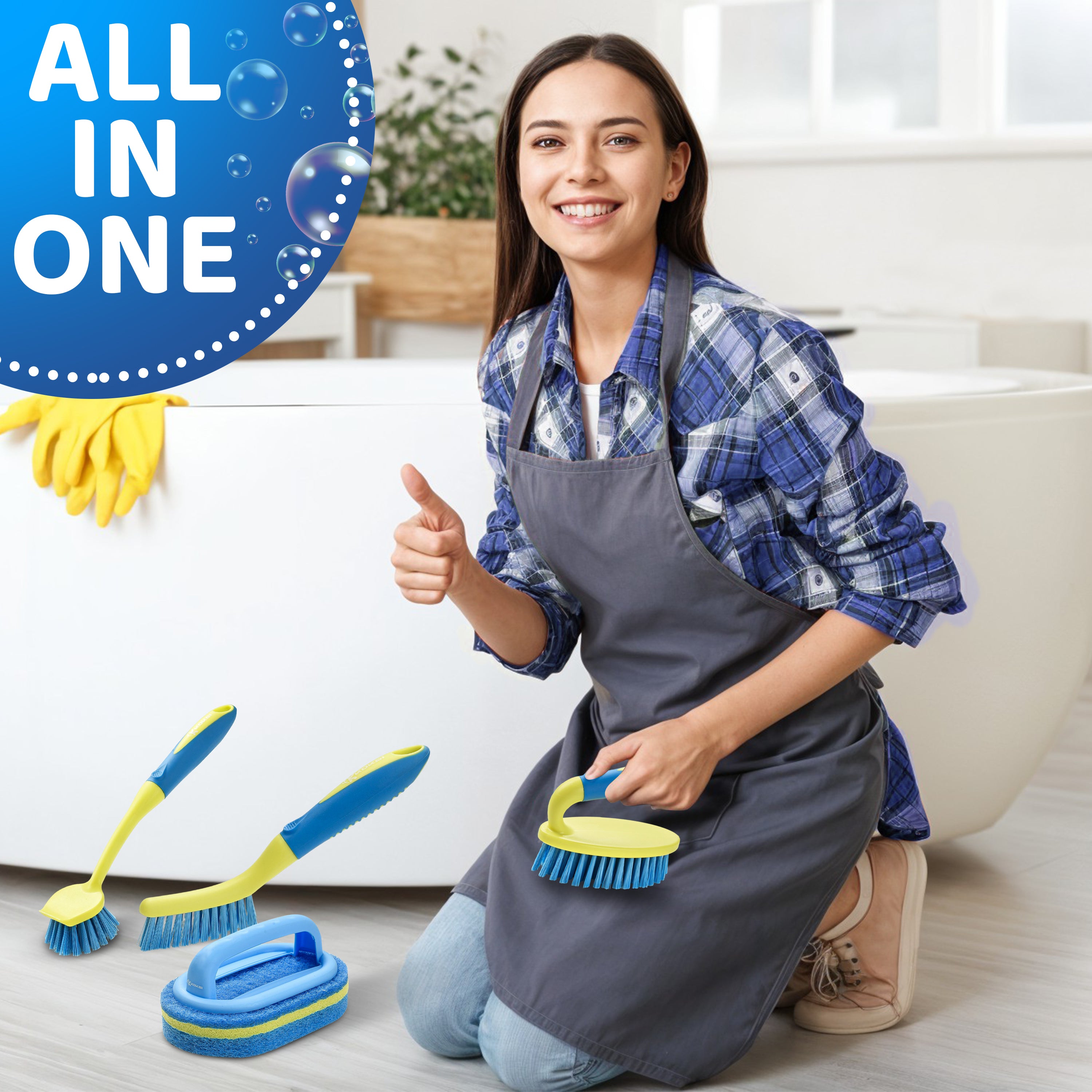 KOKSI 4-Piece All-Purpose Scrub Brush Set