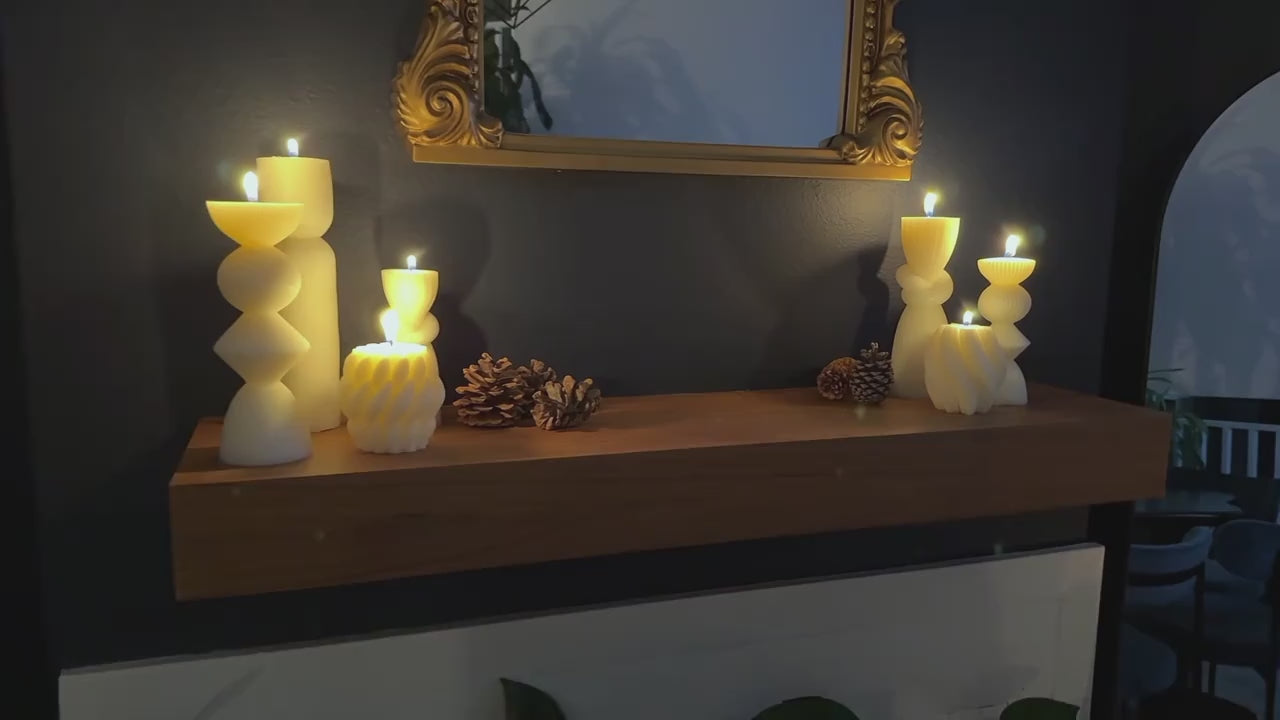 ribbed pillar candles, soy wax candles, handmade decor candles, aesthetic candles set, modern home decor candles, wedding table centerpiece, housewarming gift candles, decorative pillar candles