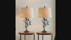 Set of 2 Retro Table Lamps – 3-Way Dimmable Bedside Lighting with Fabric Shades